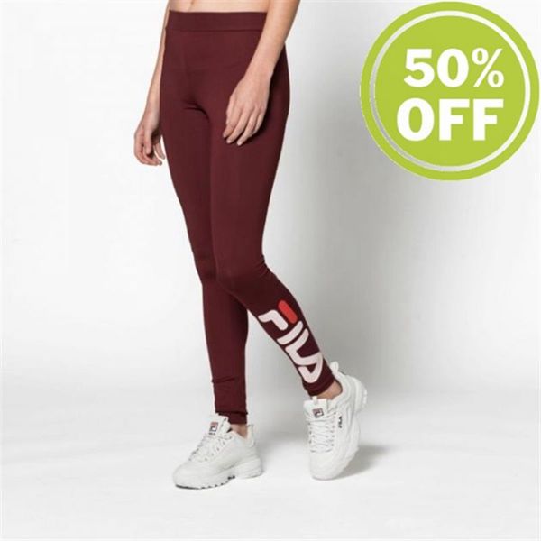 Leggins Fila Mujer Marrones Rojas - Flex 2.0 Tight Tawny Port - España 324867TJE